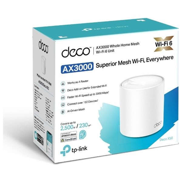  TP-Link Deco Voice X50 - WiFi Range Extender - 1 pack - White 