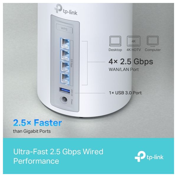  مقوي لنطاق الواي-فاي تي بي لينك - Deco BE65-BE11000 - 3 قطعة 