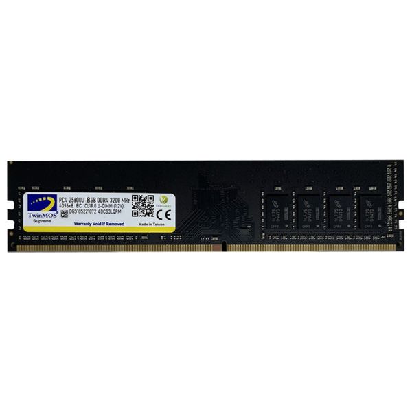  TwinMOS PC4-25600U 8GB DDR4 3200MHz Memory - Black 