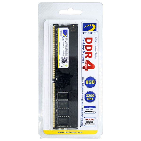  TwinMOS PC4-25600U 8GB DDR4 3200MHz Memory - Black 