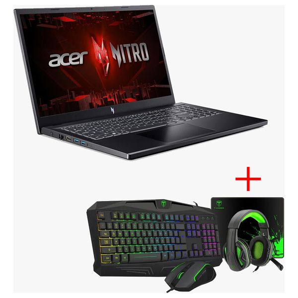  Acer Laptop 15.6" - Gaming Laptop Nitro V15 - Core i7-13620H - 16GB/512GB SSD - RTX 3050-6GB - DOS + Headphone Over Ear + Keyboard + Mouse + Mouse Pad 