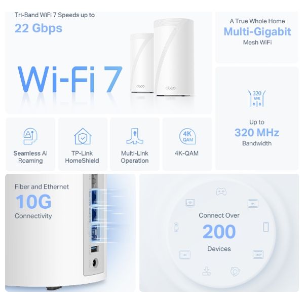  TP-Link Deco-BE85 - Wi-Fi Range Extender - 2-Pack 