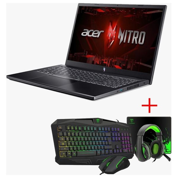  Acer Laptop 15.6" - Gaming Laptop Nitro V15 - Core i7-13620H - 16GB/512GB SSD - RTX 3050-6GB - DOS + Headphone Over Ear + Keyboard + Mouse + Mouse Pad 