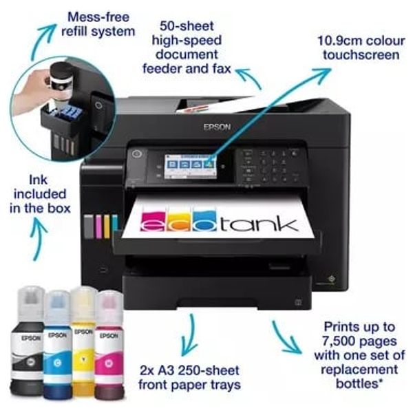  طابعة ايبسون الكل في واحد - L15160 - ابيض 