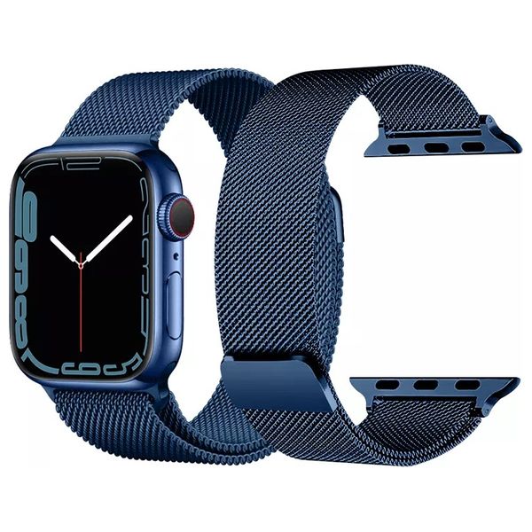  سوار انفنيتي تك ستانليس ستيل لساعة آبل - 38/40/41/42 ملم - نيلي 