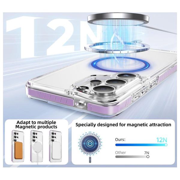  Fashion Case Crystal Acrylic MagSafe Case for Samsung Galaxy S26 Ultra - Purple 