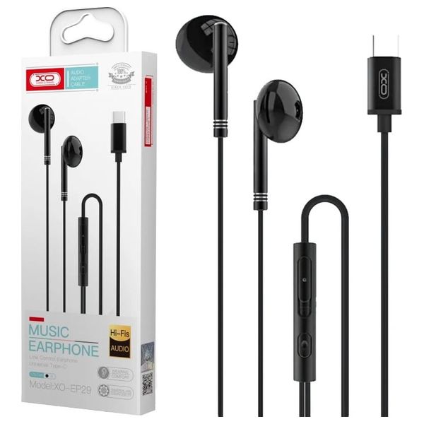  XO EP29 - Wired Headphone In Ear - USB-C - 1.2 m - Black 