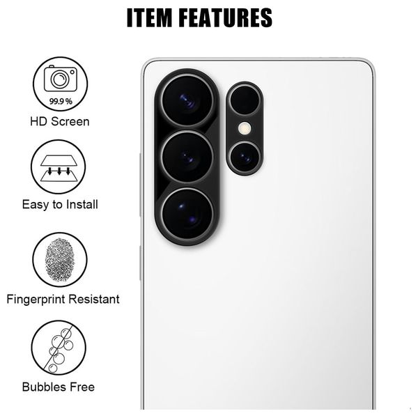  Infinity Tech Camera Lens Protector for Samsung Galaxy S26 Ultra - Black 