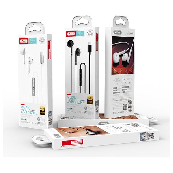  XO EP29 - Wired Headphone In Ear - USB-C - 1.2 m - Black 