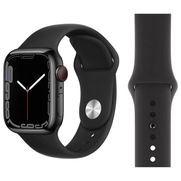  Infinity Tech Silicone Band for Apple Watch - 42/44/45/46/49mm - Black 