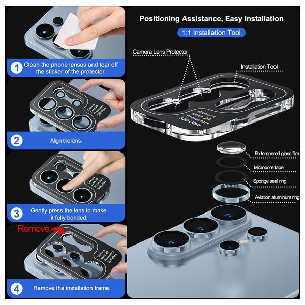  Infinity Tech Camera Lens Protector for Samsung Galaxy S26 Ultra - Blue 