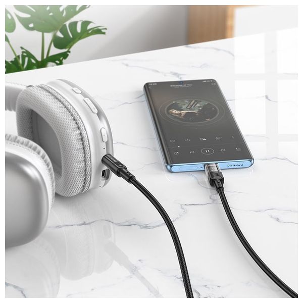  كيبل هوكو يو اس بي سي إلى اوكس 3.5 ملم - 1.2 متر - أسود 