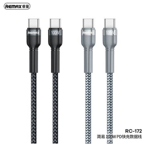  Remax - USB-C to USB-C - 1 m - 100 W - Silver 