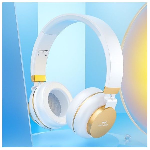 سماعة بلوتوث حول الاذن ويكوم - M10 - بلوتوث 5 - بطارية تعمل من 14 - 15 ساعة - ابيض