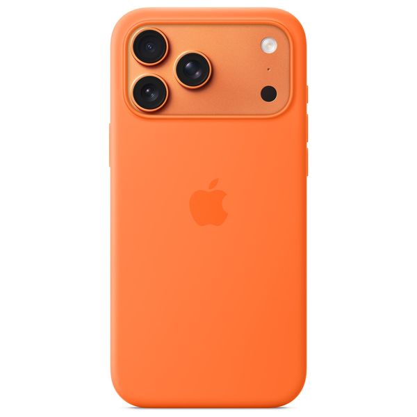  Fashionable silicone case for iPhone 17 Pro Max - supports Mac Save - with camera control - Orange 