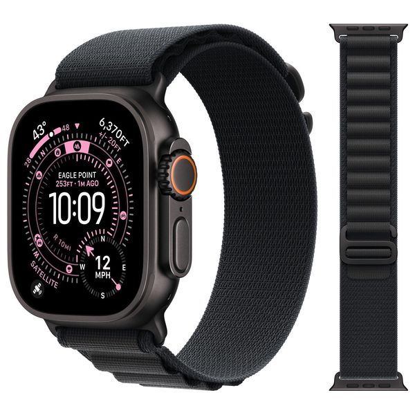  سوار لساعة ابل إنفنتي تك - مقاس 44/45/46/49 ملم - تصميم متقن ومتين - أسود 