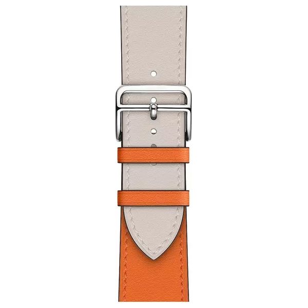  سوار انفنيتي تك جلد لساعة آبل - 42/44/45/46/49 ملم - برتقالي 