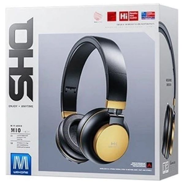 سماعة بلوتوث حول الاذن ويكوم - M10 - بلوتوث 5 - بطارية تعمل من 14 - 15 ساعة - اسود