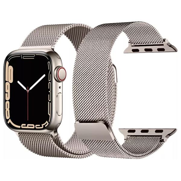  Infinity Tech Stainless Steel Band for Apple Watch - 38/40/41/42mm - Natural Titanium 
