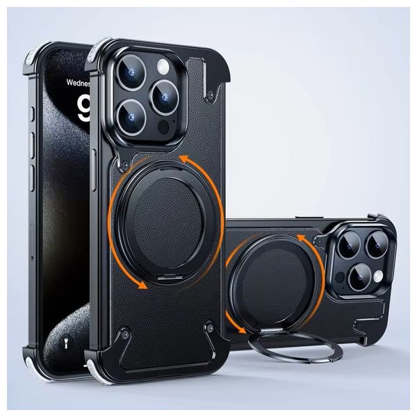  حافظة موبايل فاشن كيس لجهاز ايفون 15 برو - اسود تيتانيوم 