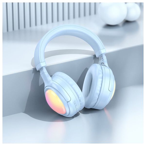 سماعات رأس لاسلكية هوكو - W48 - بطارية تعمل لمدة 46 ساعة - بلوتوث 5.3 - ازرق