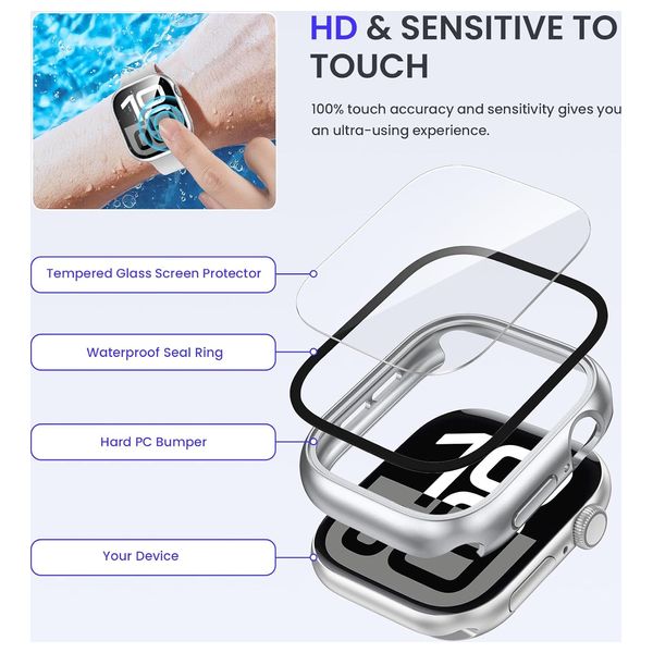  حافظة فاشن كيس لحماية ساعة آبل 10, 42 ملم - فضي 