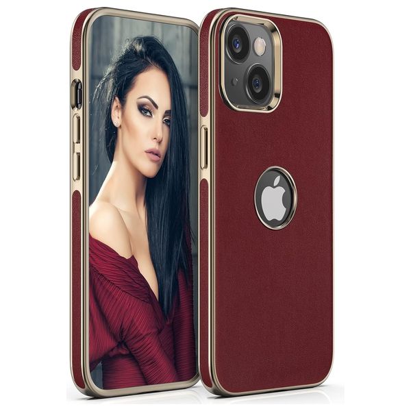  Fashion Case Mobile Cover For iPhone 14 - Burgundy 