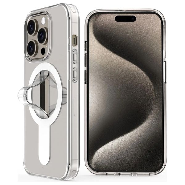  Fashion Case Mobile Cover For iPhone 15 Pro Max - Transparent 
