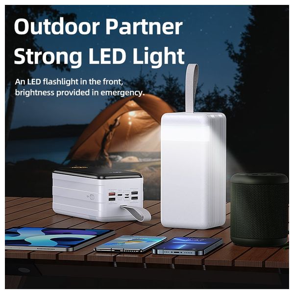  باور بانك ريماكس - سعة 80000 مللي أمبير - تقنية  22.5 واط - أبيض 