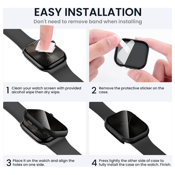  Fashion Case cover for Apple Watch 10, 46mm - Black 