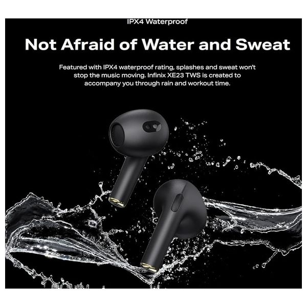  Infinix Buds Lite XE23 - Bluetooth Headphone In Ear - Bluetooth 5.3 - Up to 25 hours with case - Black 