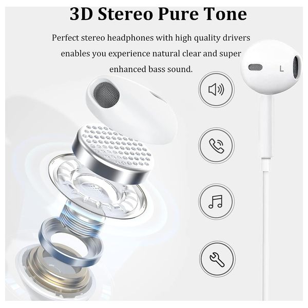  Voxer VH 55 - Wired Headphone In Ear - Lightning - 1.2 m - White 