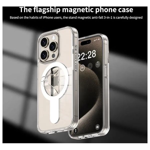  Fashion Case Mobile Cover For iPhone 15 Pro Max - Transparent 