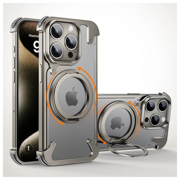  حافظة موبايل فاشن كيس لجهاز ايفون 15 برو - تيتانيوم رمادي 