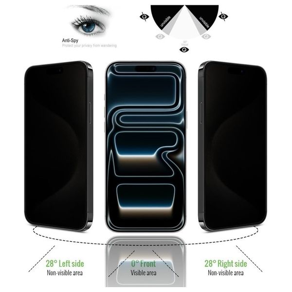  واقي شاشة الخصوصية انفينيتي تك آيفون 17 برو - أسود 
