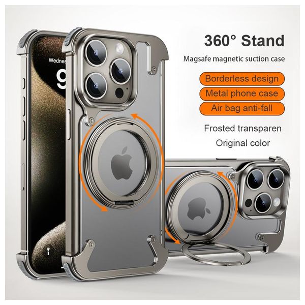  حافظة موبايل فاشن كيس لجهاز ايفون 15 برو - تيتانيوم رمادي 