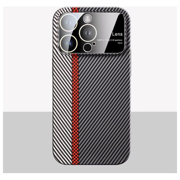  Fashion Case Carbon Fiber Phone Case for iPhone 15 Pro Max - Silver 