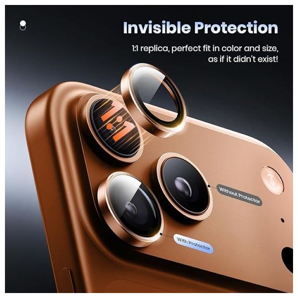  Infinity Tech Camera Protector For iPhone 17 Pro & 17 Pro Max - Orange 