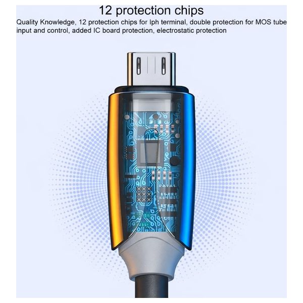  كيبل ويكوم - يو اس بي إلى مايكرو - 1.2 متر - 15 واط - أسود 