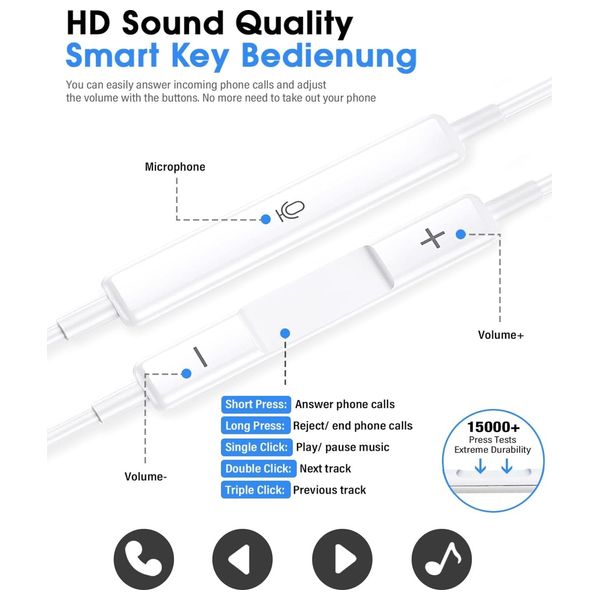  Voxer VH 55 - Wired Headphone In Ear - Lightning - 1.2 m - White 