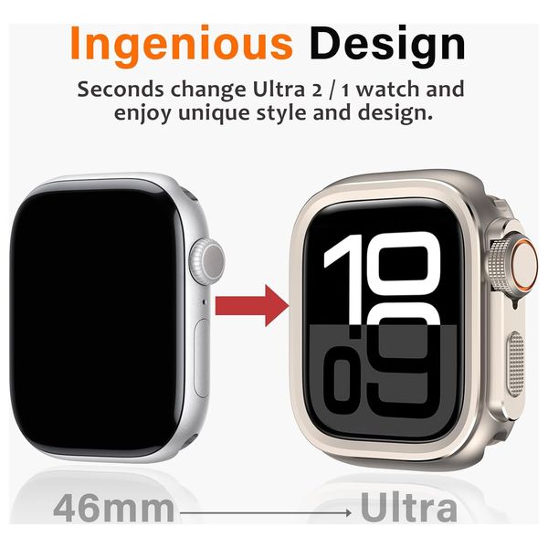  Fashion Case cover for Apple Watch 10, 46mm - Natural Titanium 