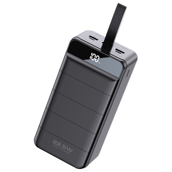 باور بانك ويكومي - إضاءة LED - سعة 60000 مللي أمبير - 22.5 واط - أسود