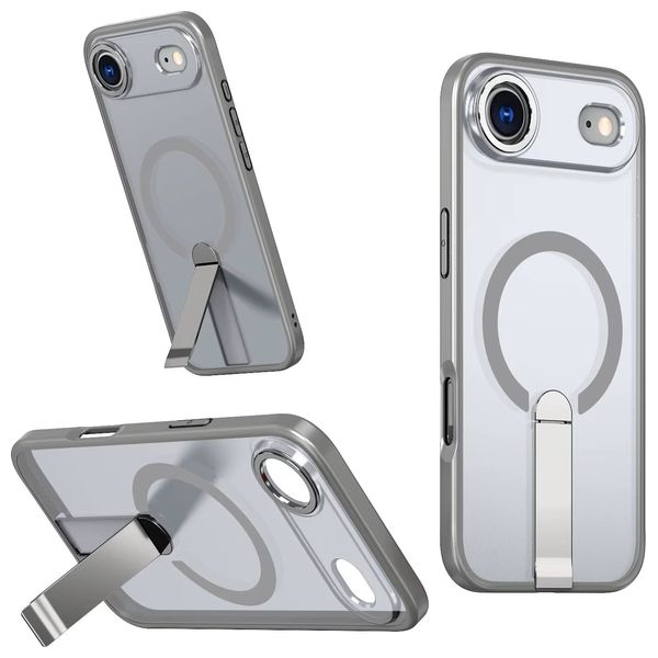  حافظة فاشن كيس آيفون 17 إير- دعم ماك سيف ومسند مدمج قابل للطي - أكريليك غير لامع 