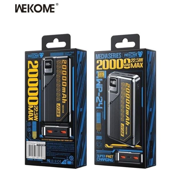 باور بانك ويكومي - شحن فائق السرعة - سعة 20000 مللي أمبير - تقنية 20 واط  - أسود