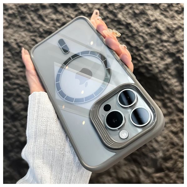  Fashion Case Mobile Cover For iPhone 15 Pro Max - Titanium Gray 