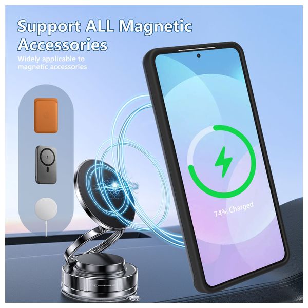  Fashion Case Acrylic MagSafe Stand Case for Samsung Galaxy S26 Ultra - Black 