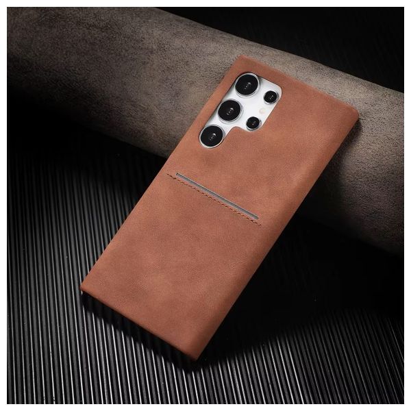  Fashion Case Mobile Cover For Samsung S24 Ultra - Brown 