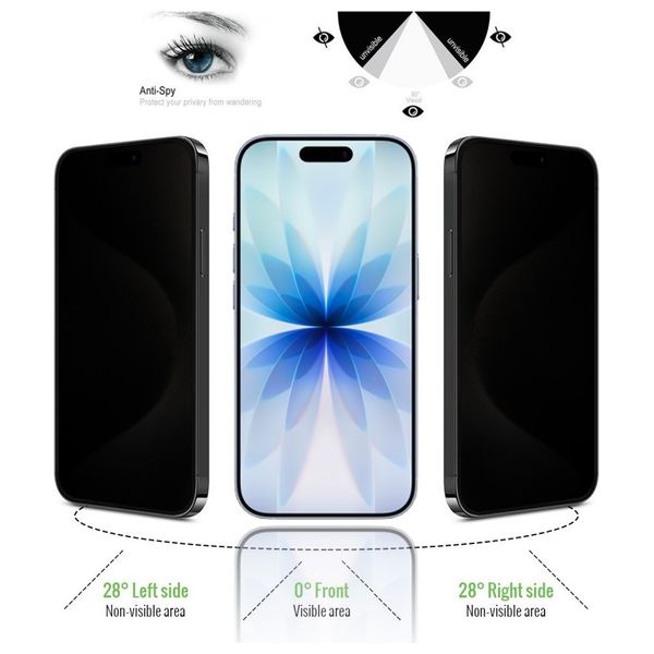  Infinity Tech Privacy Screen Protector for iPhone 17 - Black 
