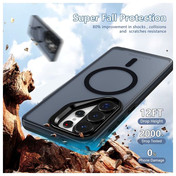  Fashion Case Acrylic MagSafe Stand Case for Samsung Galaxy S26 Ultra - Black 