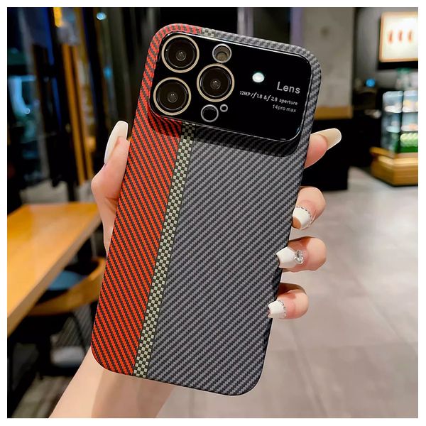 Fashion Case CarbonFrost Protective Cover for iPhone 15 Pro - Black 